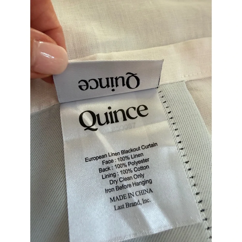 NWOT QUINCE Ivory Luxe Linen Room Darkening Organic Single Panel 48x96 MSRP $110